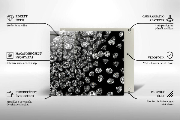 Glas Herdabdeckplatte Diamanten Diamanten