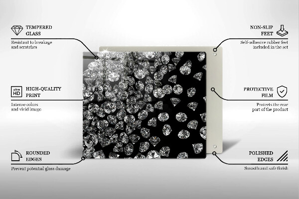 Glas Herdabdeckplatte Diamanten Diamanten