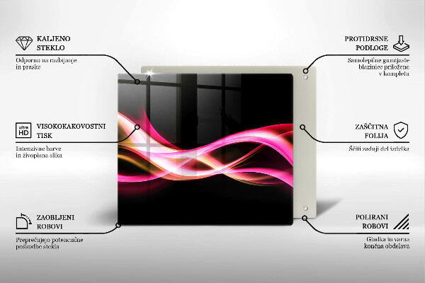 Glas Herdabdeckplatte Abstrakter Neonrauch