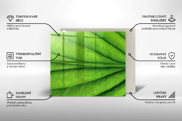 Glas Herdabdeckplatte Naturaderblatt