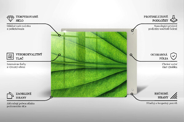 Glas Herdabdeckplatte Naturaderblatt