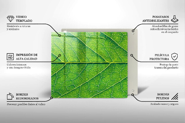 Glas Herdabdeckplatte Naturblattadern