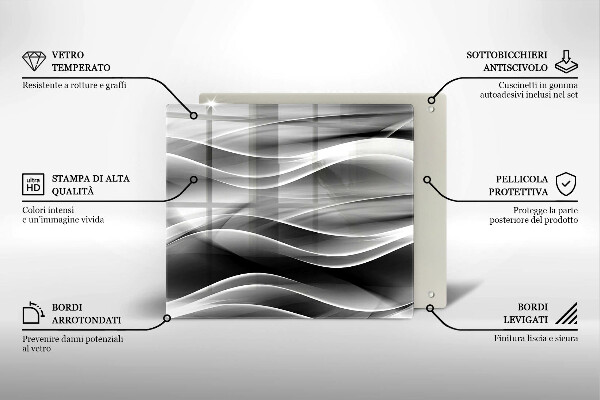 Glas Herdabdeckplatte Abstrakte Rauchlinien