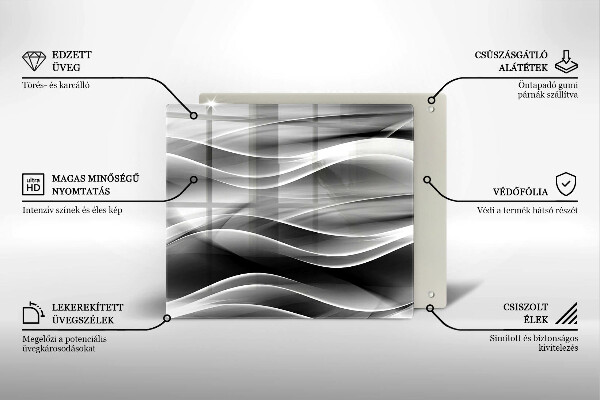 Glas Herdabdeckplatte Abstrakte Rauchlinien