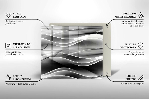 Glas Herdabdeckplatte Abstrakte Rauchlinien
