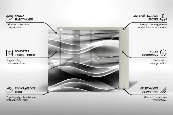 Glas Herdabdeckplatte Abstrakte Rauchlinien