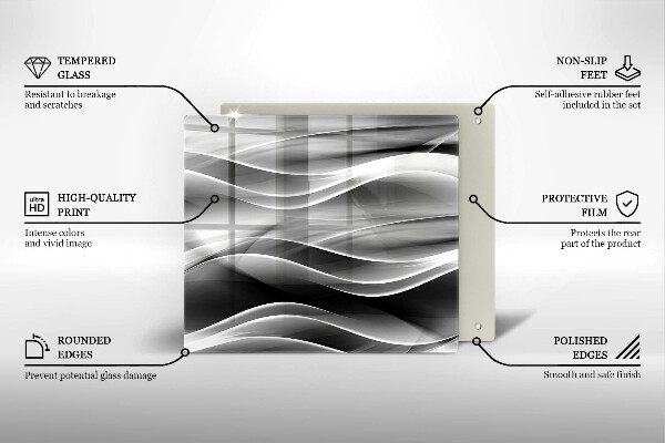 Glas Herdabdeckplatte Abstrakte Rauchlinien