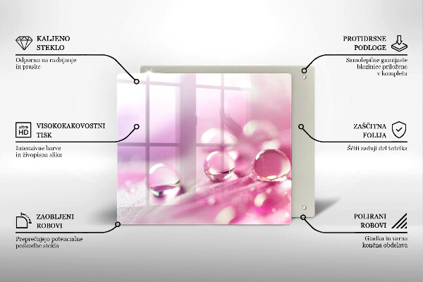 Glas Herdabdeckplatte Taublütenblätter