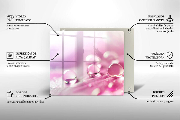 Glas Herdabdeckplatte Taublütenblätter