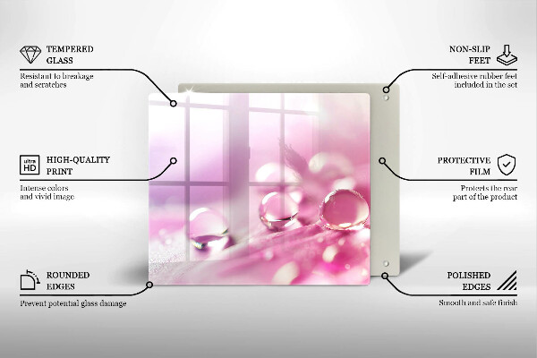 Glas Herdabdeckplatte Taublütenblätter