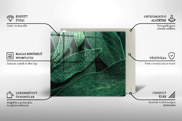 Glas Herdabdeckplatte Die Blätter der Pflanze