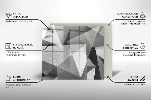 Glas Herdabdeckplatte Konkrete scharfe Abstraktion