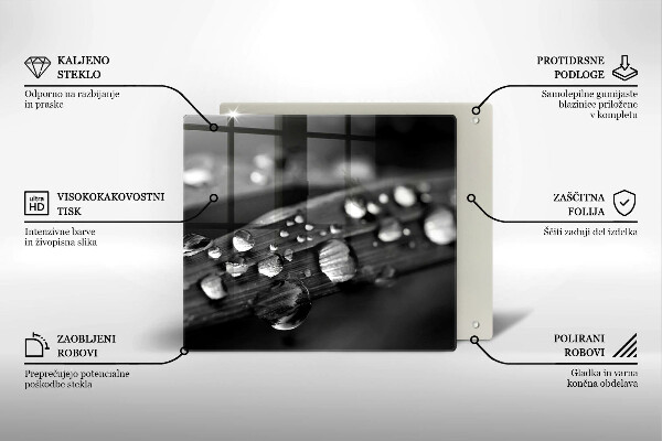 Glas Ceranfeldabdeckung Tautropfen auf den Blättern