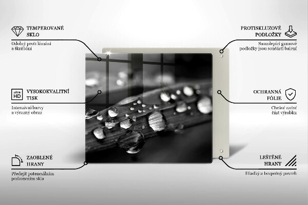 Glas Ceranfeldabdeckung Tautropfen auf den Blättern