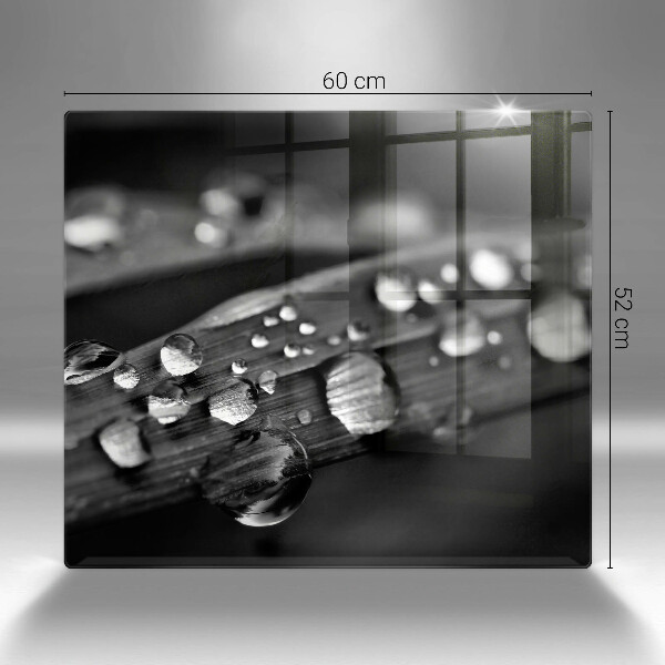 Glas Ceranfeldabdeckung Tautropfen auf den Blättern