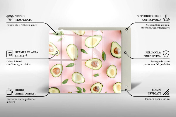 Glas Ceranfeldabdeckung Avocado-Muster