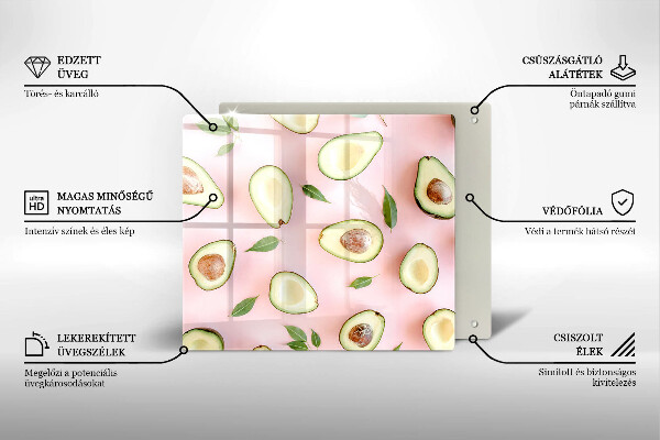 Glas Ceranfeldabdeckung Avocado-Muster