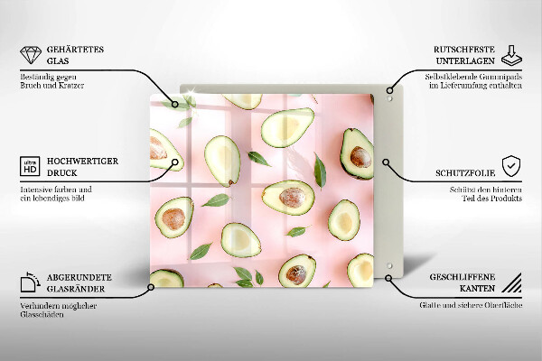 Glas Ceranfeldabdeckung Avocado-Muster