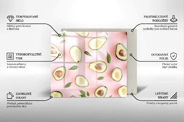 Glas Ceranfeldabdeckung Avocado-Muster