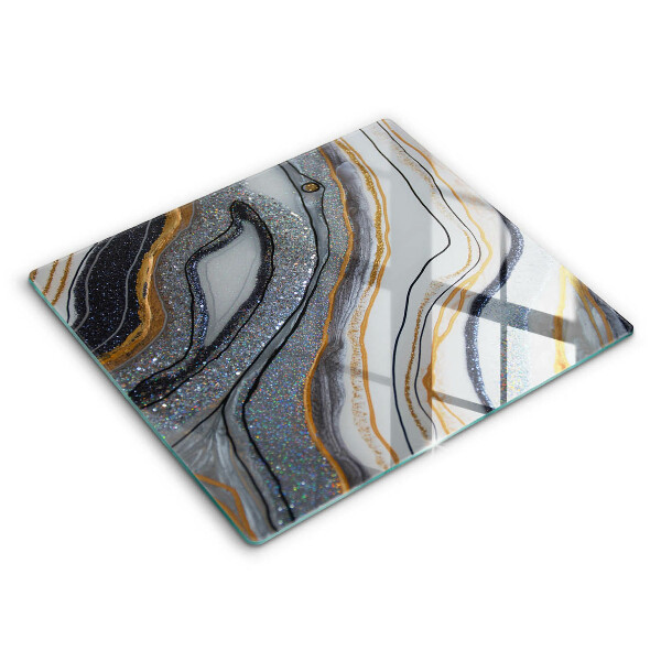 Glas Ceranfeldabdeckung Rock mit Gold