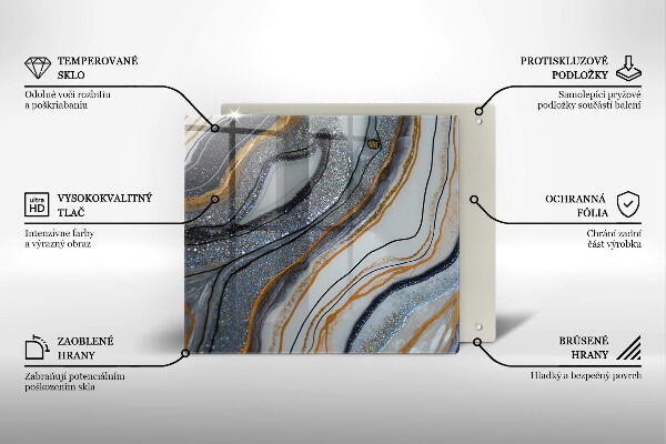 Glas Ceranfeldabdeckung Rock mit Gold