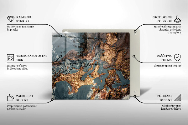 Glas Ceranfeldabdeckung Goldene Felsstruktur