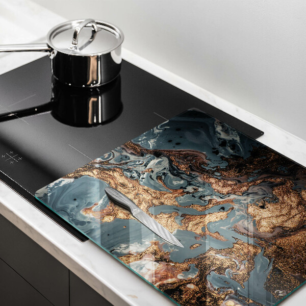 Glas Ceranfeldabdeckung Goldene Felsstruktur