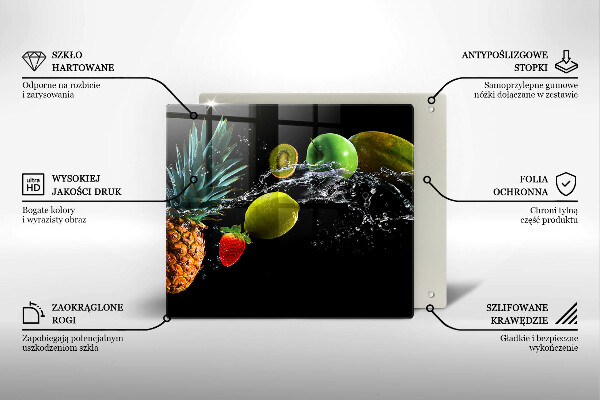 Glas Ceranfeldabdeckung Früchte im Wasser