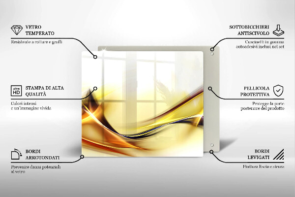 Glas Herdabdeckplatte Abstrakte Lichtlinien