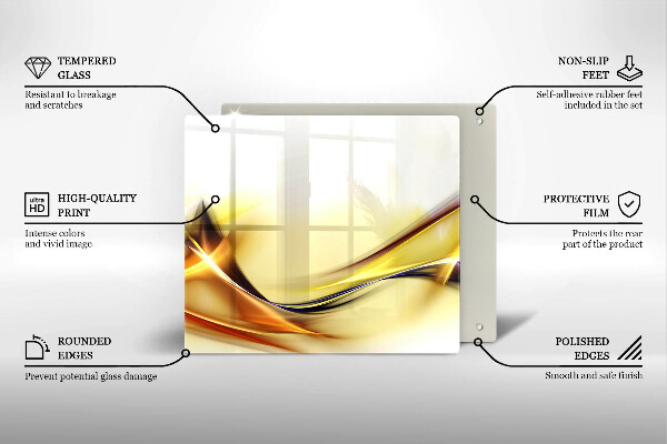 Glas Herdabdeckplatte Abstrakte Lichtlinien