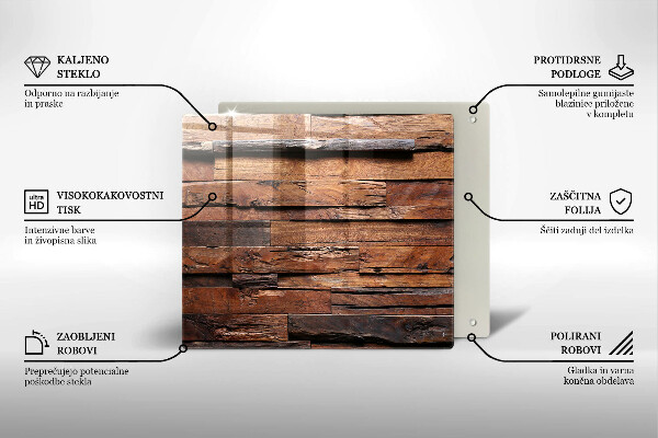 Glas Herdabdeckplatte Dekorative Holzbretter