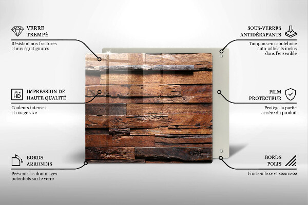 Glas Herdabdeckplatte Dekorative Holzbretter