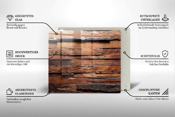 Glas Herdabdeckplatte Dekorative Holzbretter