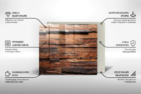 Glas Herdabdeckplatte Dekorative Holzbretter