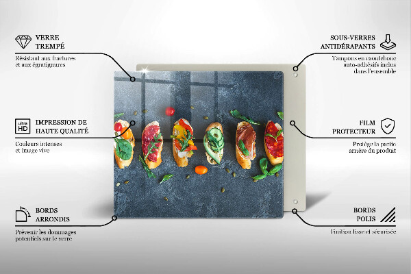 Glas Ceranfeldabdeckung Bunte Sandwiches