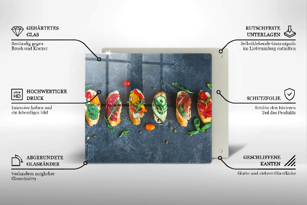 Glas Ceranfeldabdeckung Bunte Sandwiches