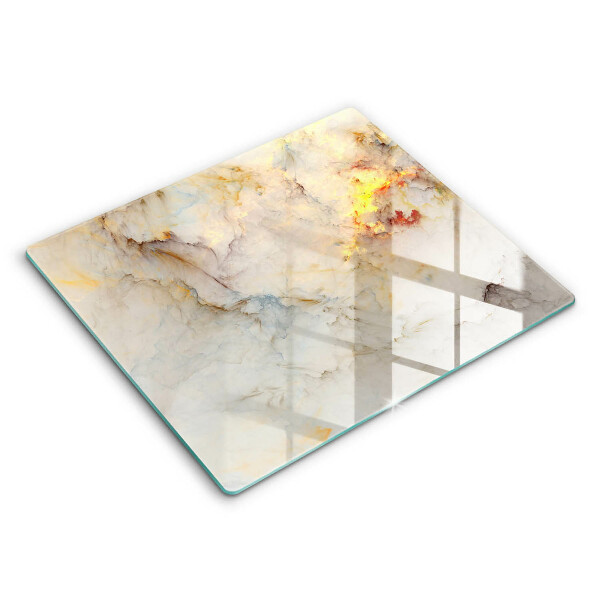 Glas Ceranfeldabdeckung Marmorstruktur mit Gold