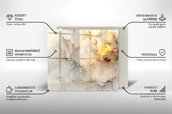 Glas Ceranfeldabdeckung Marmorstruktur mit Gold
