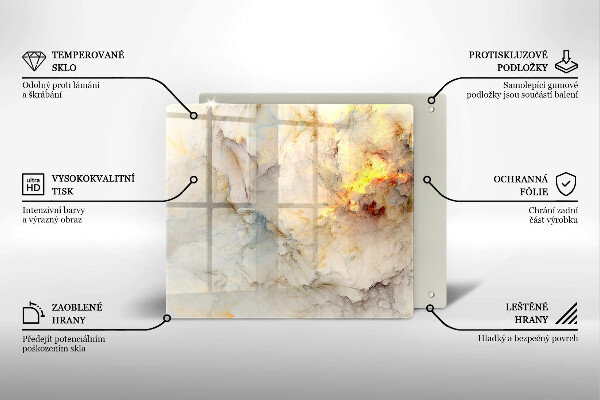 Glas Ceranfeldabdeckung Marmorstruktur mit Gold