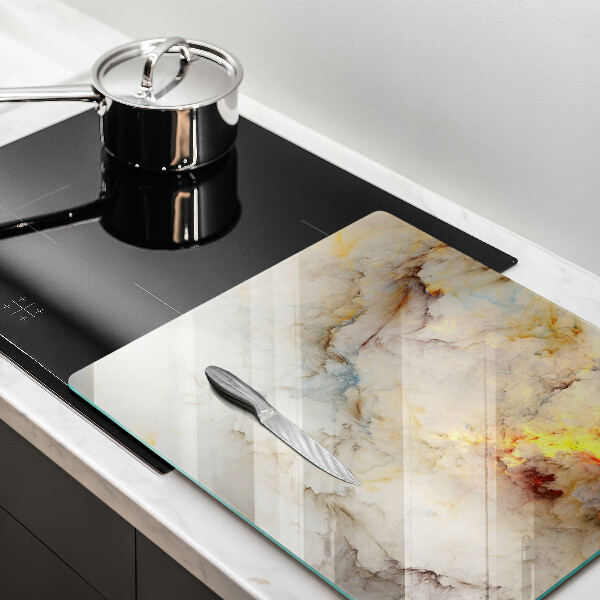 Glas Ceranfeldabdeckung Marmorstruktur mit Gold