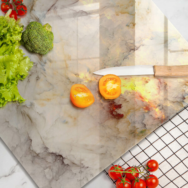 Glas Ceranfeldabdeckung Marmorstruktur mit Gold