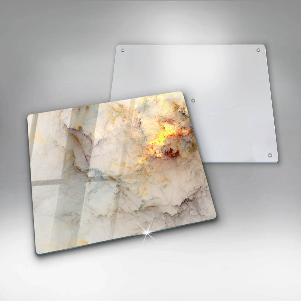 Glas Ceranfeldabdeckung Marmorstruktur mit Gold