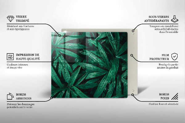 Glas Ceranfeldabdeckung Pflanzenblätter