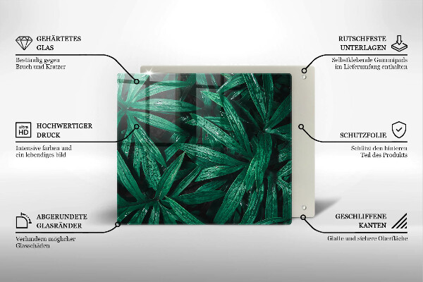 Glas Ceranfeldabdeckung Pflanzenblätter