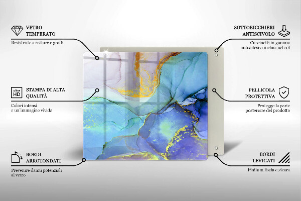 Glas Ceranfeldabdeckung Gebrochener Goldstein