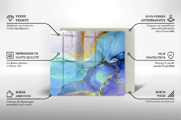 Glas Ceranfeldabdeckung Gebrochener Goldstein