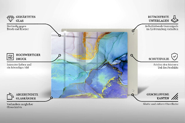 Glas Ceranfeldabdeckung Gebrochener Goldstein