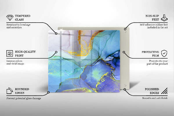 Glas Ceranfeldabdeckung Gebrochener Goldstein