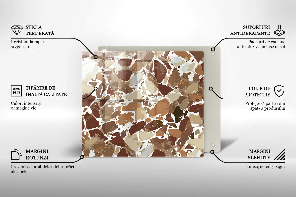 Glas Ceranfeldabdeckung Dekorative Beizen aus Stein