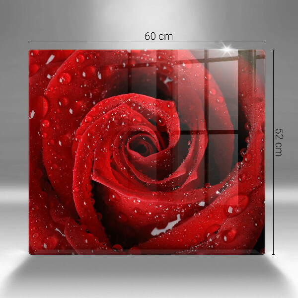 Glas Herdabdeckplatte Rosenblütenblätter